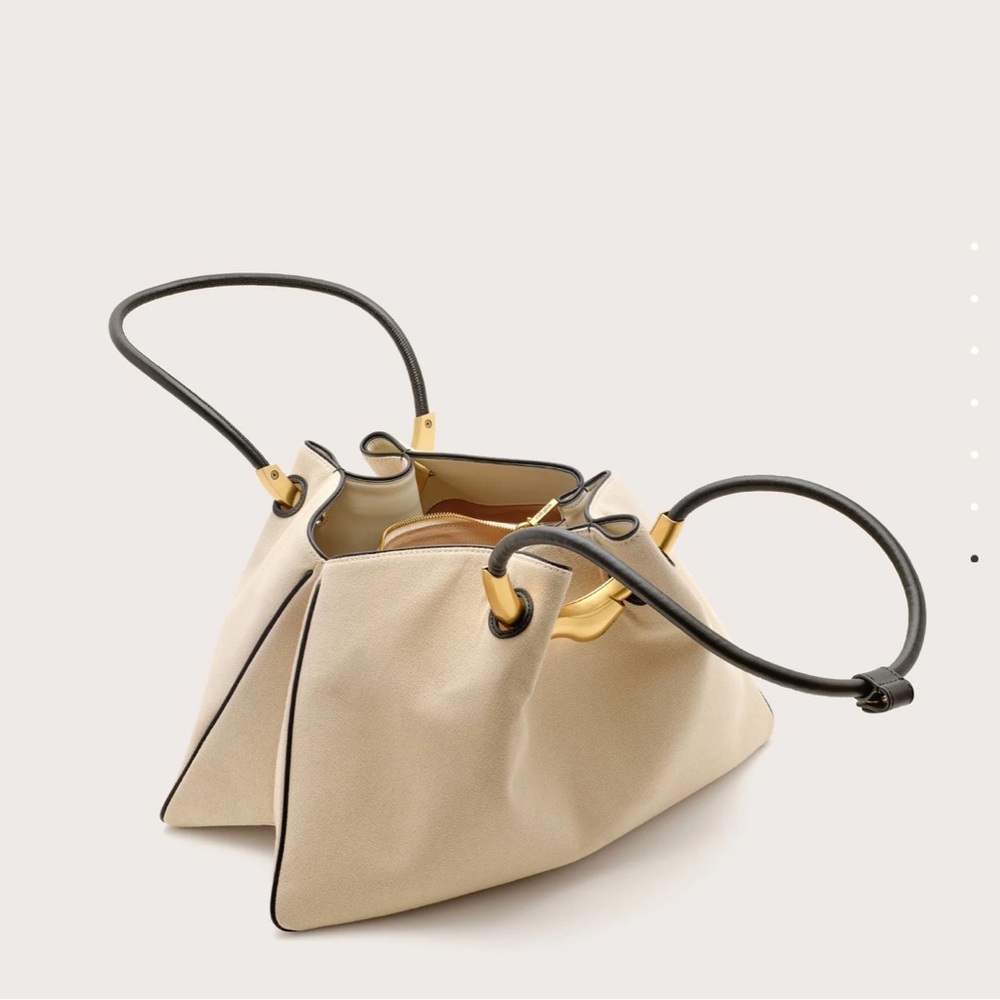 Cult Gaia Cream Shoulder Bag with Gold and Black Accents - Picture 3 of 3